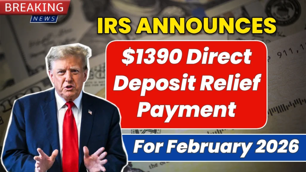 $1390 Direct Deposit Relief Payment