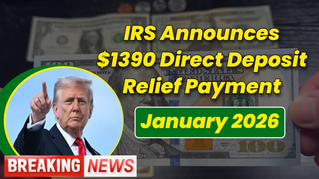 $1390 Direct Deposit Relief Payment